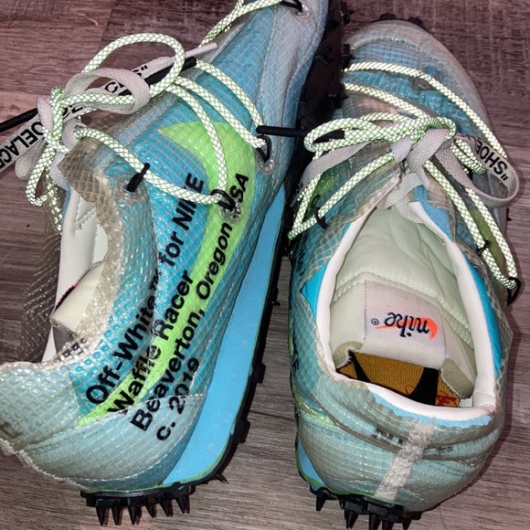 2018 Off White x Nike Zoom RARE Sneakers Neon Bright Lightweight size 8.5 Men’s - Picture 4 of 10